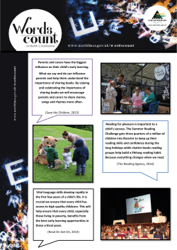 Parents and carers have the biggest influence on their child`s early