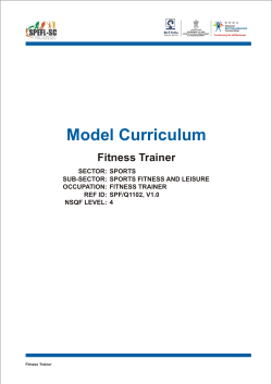 Model Curriculum Fitness Trainer