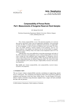 Compressibility of porous rocks: Part I. Measurements of Hungarian