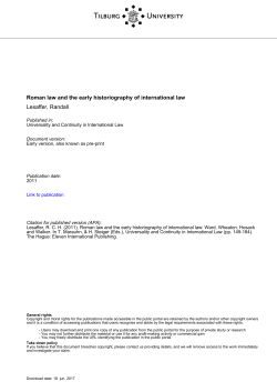Roman law and the historiography of international