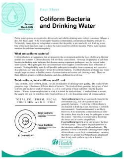 Coliform Bacteria and Drinking Water