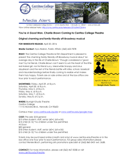 You`re A Good Man, Charlie Brown Coming to Cerritos College