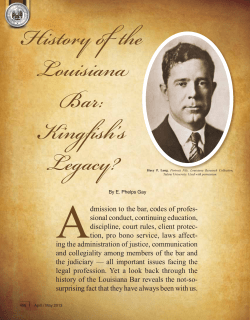 History of the Louisiana Bar - The Louisiana Supreme Court