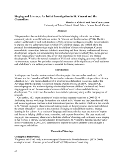 Singing and Literacy: An Initial Investigation in St. Vincent and the