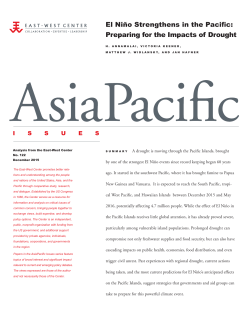 El Ni&ntilde;o Strenghtens in the Pacific: Preparing for the Impacts of Drought