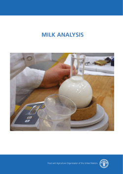 milk analysis - Food and Agriculture Organization of the United