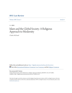 Islam and the Global Society: A Religious Approach to Modernity