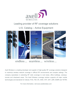 Axell Wireless Active Catalog - RF Design and Integration Inc.