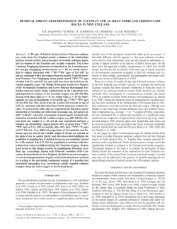 DETRITAL ZIRCON GEOCHRONOLOGY OF TACONIAN AND