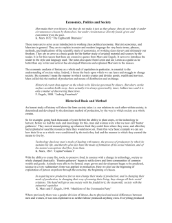 Marxist Economics, Politics and Society