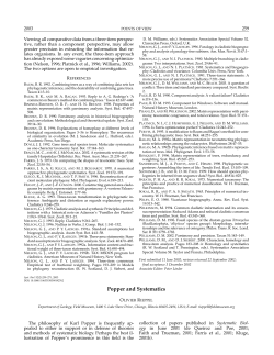 Popper and Systematics