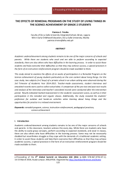 the effects of remedial programs on the study of living things in the
