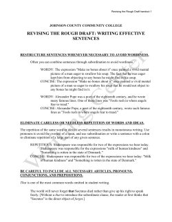 revising the rough draft: writing effective sentences
