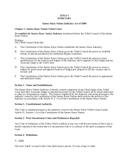 TITLE I JUDICIARY Santee Sioux Nation Judiciary Act of 2000