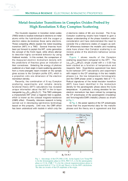 Metal-Insulator Transitions in Complex Oxides Probed by - SPring-8