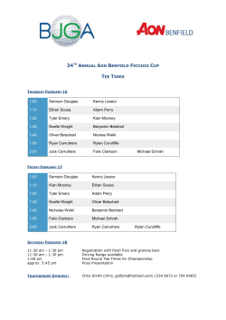 34TH ANNUAL AON BENFIELD FECCHIO CUP TEE TIMES 1:00