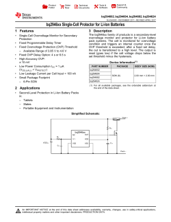bq2946xx Single-Cell Protector for Li