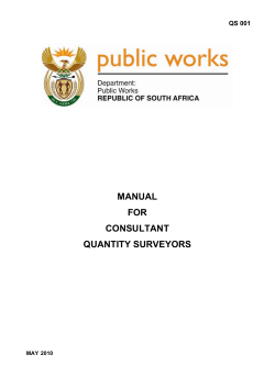 manual for consultant quantity surveyors