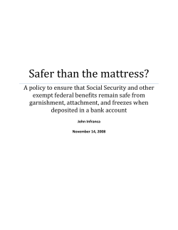 Safer than the mattress? - National Academy of Social Insurance