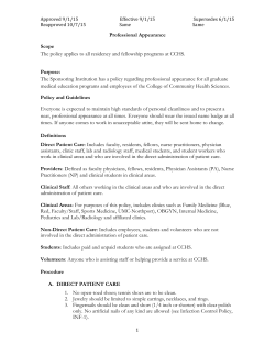 Professional Appearance Policy - College of Community Health