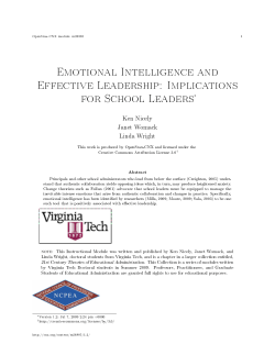 Emotional Intelligence and Effective Leadership