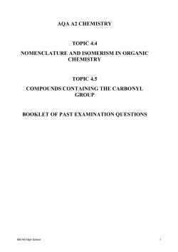 aqa a2 chemistry topic 4.4 nomenclature and isomerism in organic