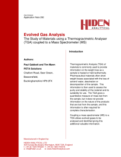 The Study of Materials using a Thermogravimetric Analyser