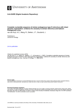 Complete nucleotide sequence of simian endogenous - UvA-DARE