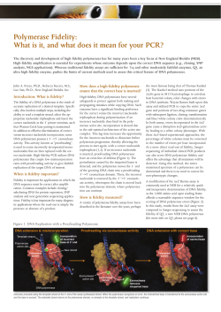 Polymerase Fidelity: What is it, and what does it mean for your PCR?