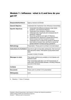 Module 1 : Influenza - what is it and how do you get it?