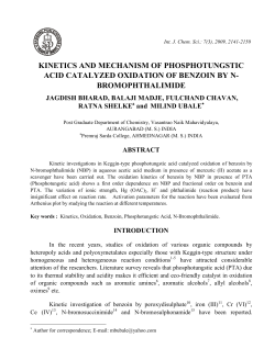 kinetics and mechanism of phosphotungstic acid catalyzed oxidation