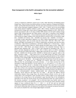 How transparent is the Earth`s atmosphere for the terrestrial radiation?