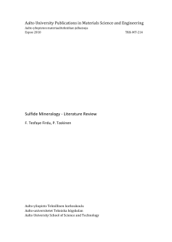Sulfide Mineralogy - Literature Review - Aaltodoc - Aalto