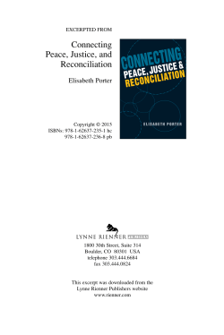 Connecting Peace, Justice, and Reconciliation