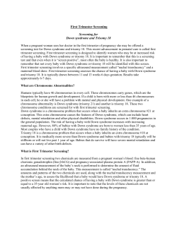 First Trimester Screening Information and