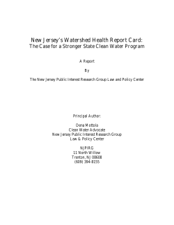 New Jersey Watershed Health Report Card