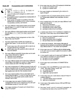 Perms and Combs Review Assignment - Math 30