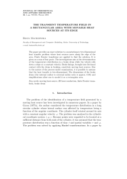 the transient temperature field in a rectangular area with movable