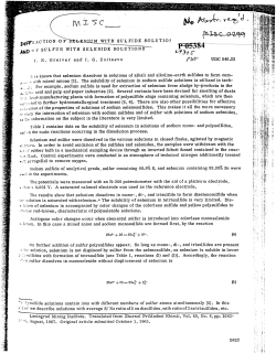 Diffraction of Selenium with Sulfide Solution and Of