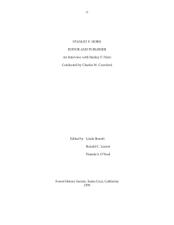 1- STANLEY F. HORN EDITOR AND