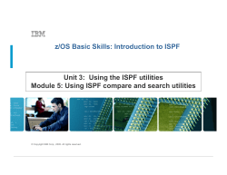 z/OS Basic Skills: Introduction to ISPF