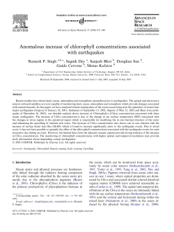 Anomalous increase of chlorophyll concentrations associated with