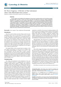 De Novo Urgency: A Review of the Literature