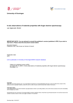 University of Groningen In-situ observations of materials
