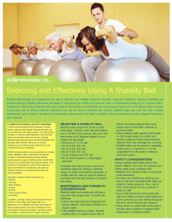 Selecting and Effectively Using a Stability Ball