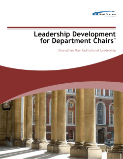 Leadership Development for Department Chairs