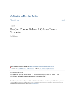 The Gun Control Debate: A Culture-Theory Manifesto