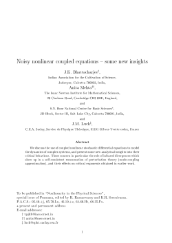 Noisy nonlinear coupled equations - some new insights - IPhT