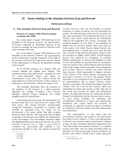 22. Items relating to the situation between Iraq and Kuwait