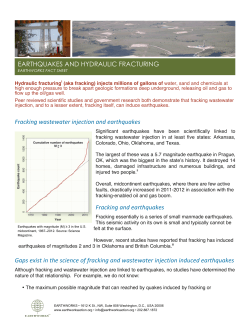 Earthquakes and Hydraulic Fracturing